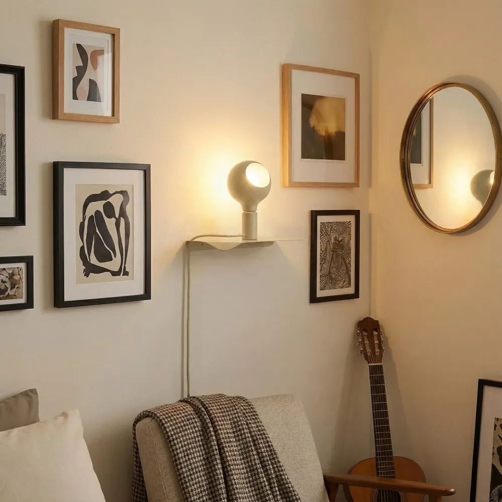 Combo Camo - Lampe avec étagère - Crème