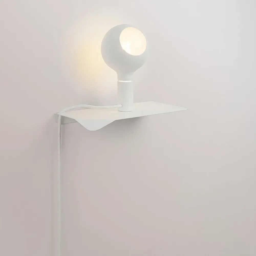 Combo Camo - Lampe avec étagère et Fiche UK - Blanc