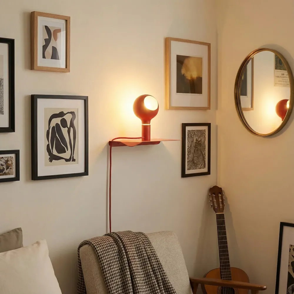 Combo Camo - Lampe avec étagère - Rouge