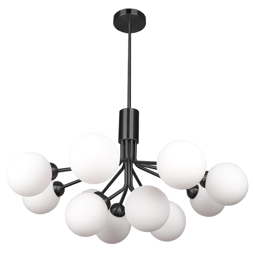 Lustre CosmoLight Cape Town 12L noir, diamètre 90 cm, G9