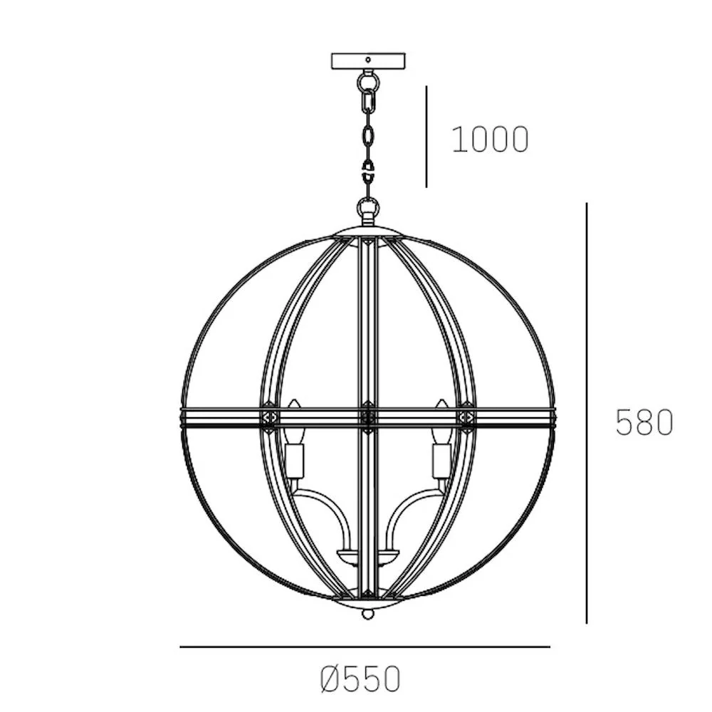 Lustre CosmoLight Orlando 5L chromé E14