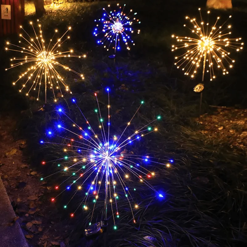 Lampe solaire de jardin - Feux d'artifice à LED élégants pour l'extérieur, IP65, éclairage solaire Cozey Maison