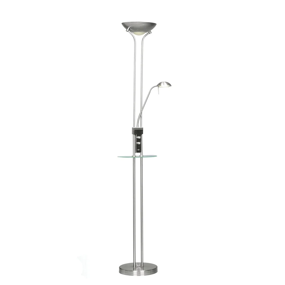 Lampadaire CristalRecord Alari 2L LED, H 180 cm Nickel