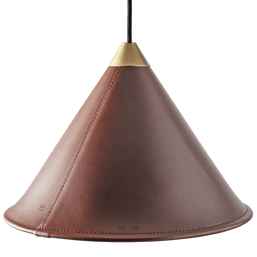 LAMPE CÔNE CUIR CHOCOLAT CUERO