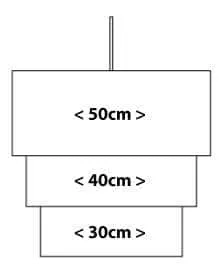 Dannells Kit triple abat-jour, 3 jeux d'anneaux métalliques pour tambours de lampe de 50 cm/40 cm/30 cm de diamètre Dannells