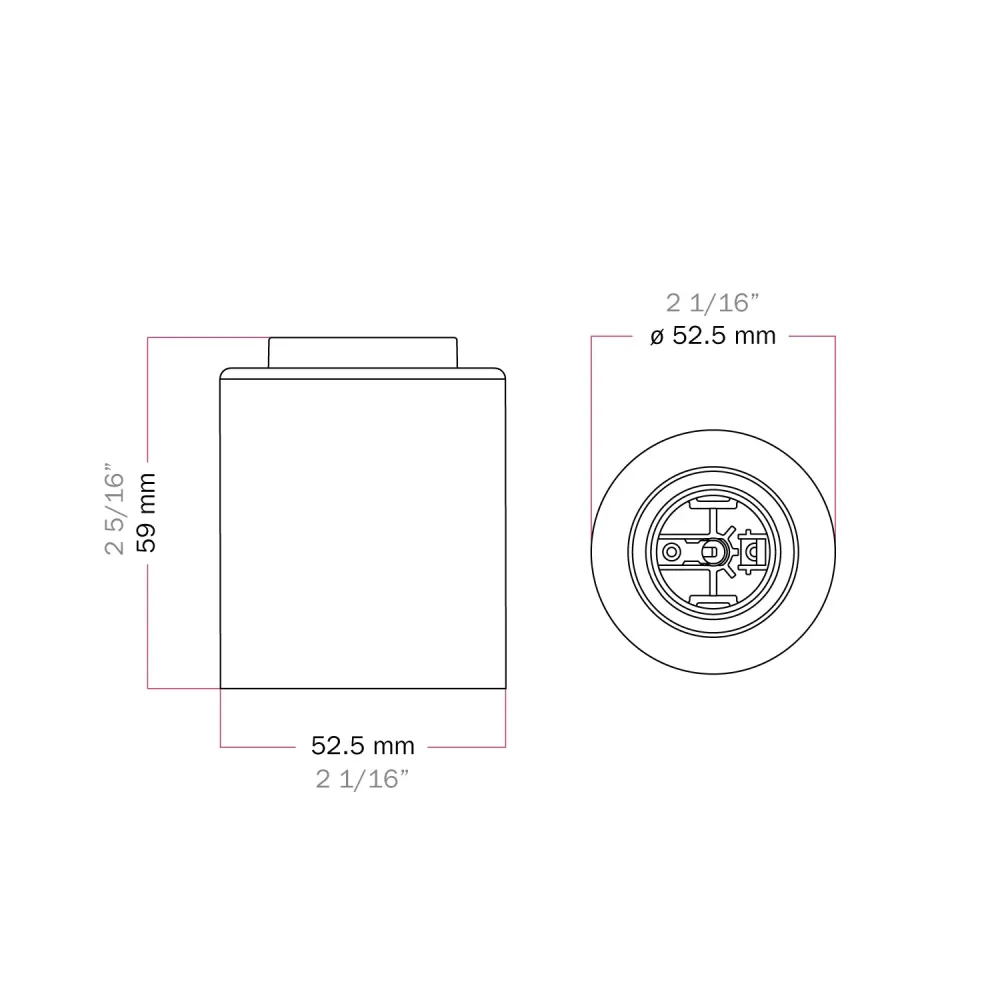 Douille E27 en métal pour mur ou plafond - Titane satiné