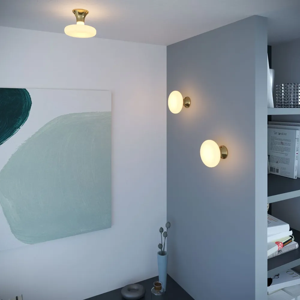 Douille métallisée E27 pour mur ou plafond - Or