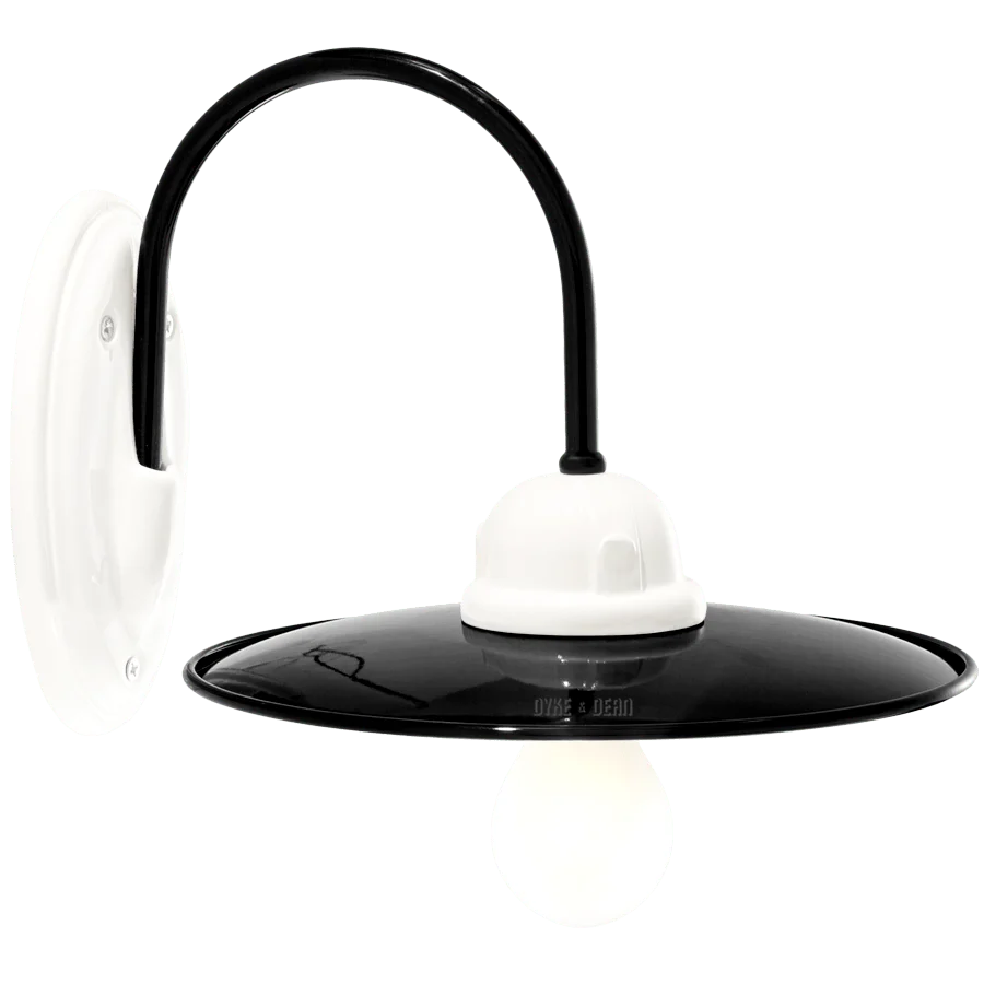 ABAT-JOUR MURAL EN PORCELAINE NOIR ET BLANC DYKE & DEAN
