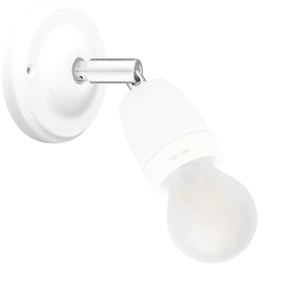 DYKE & DEAN GRANDE LAMPE CERAMIQUE BLANCHE COUDE CHROME