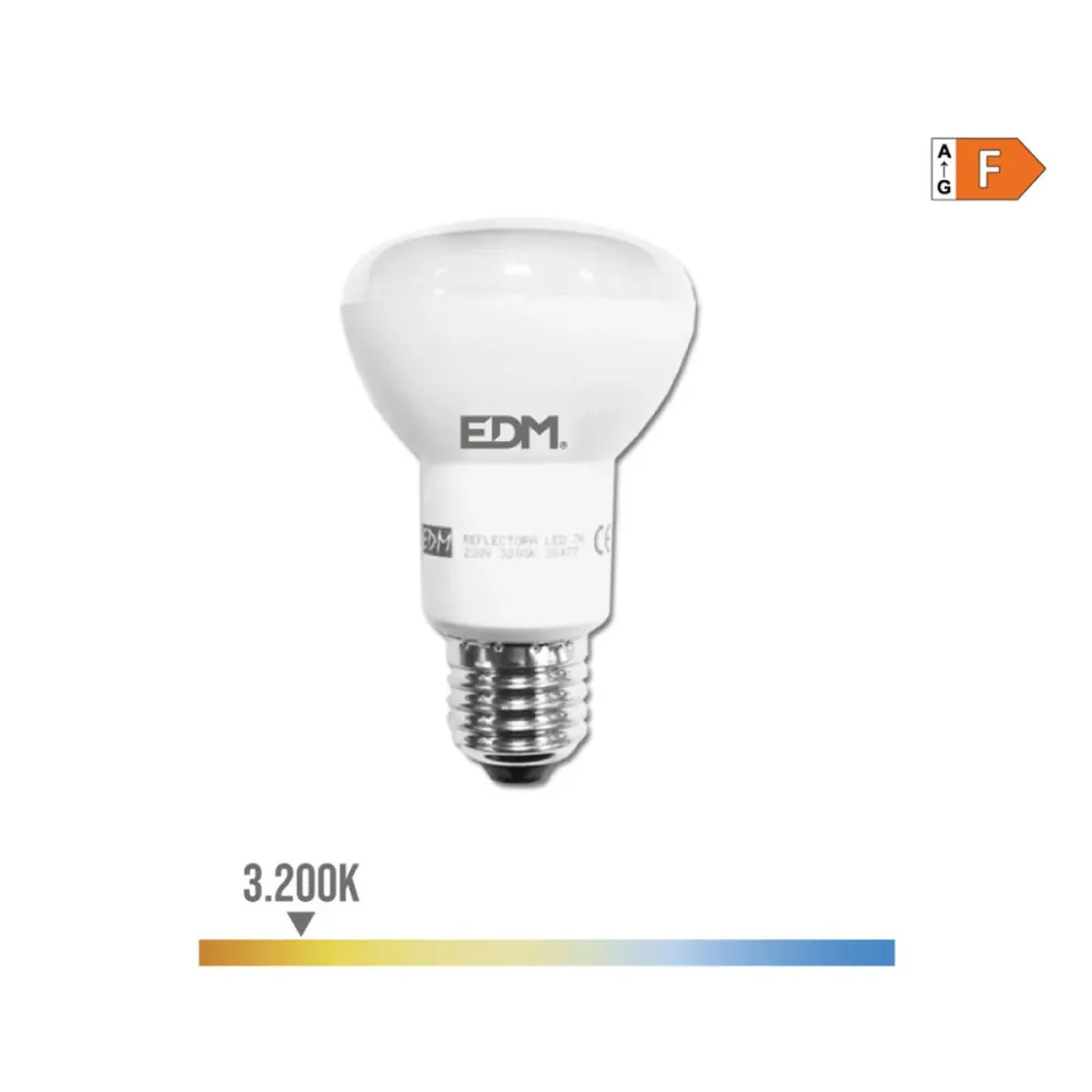 Lampe LED EDM 35477 F 7 W 48 W 37 W E27 600 lm 470 lm Ø 6,3 x 10 cm Réflecteur (3200 K) EDM Product