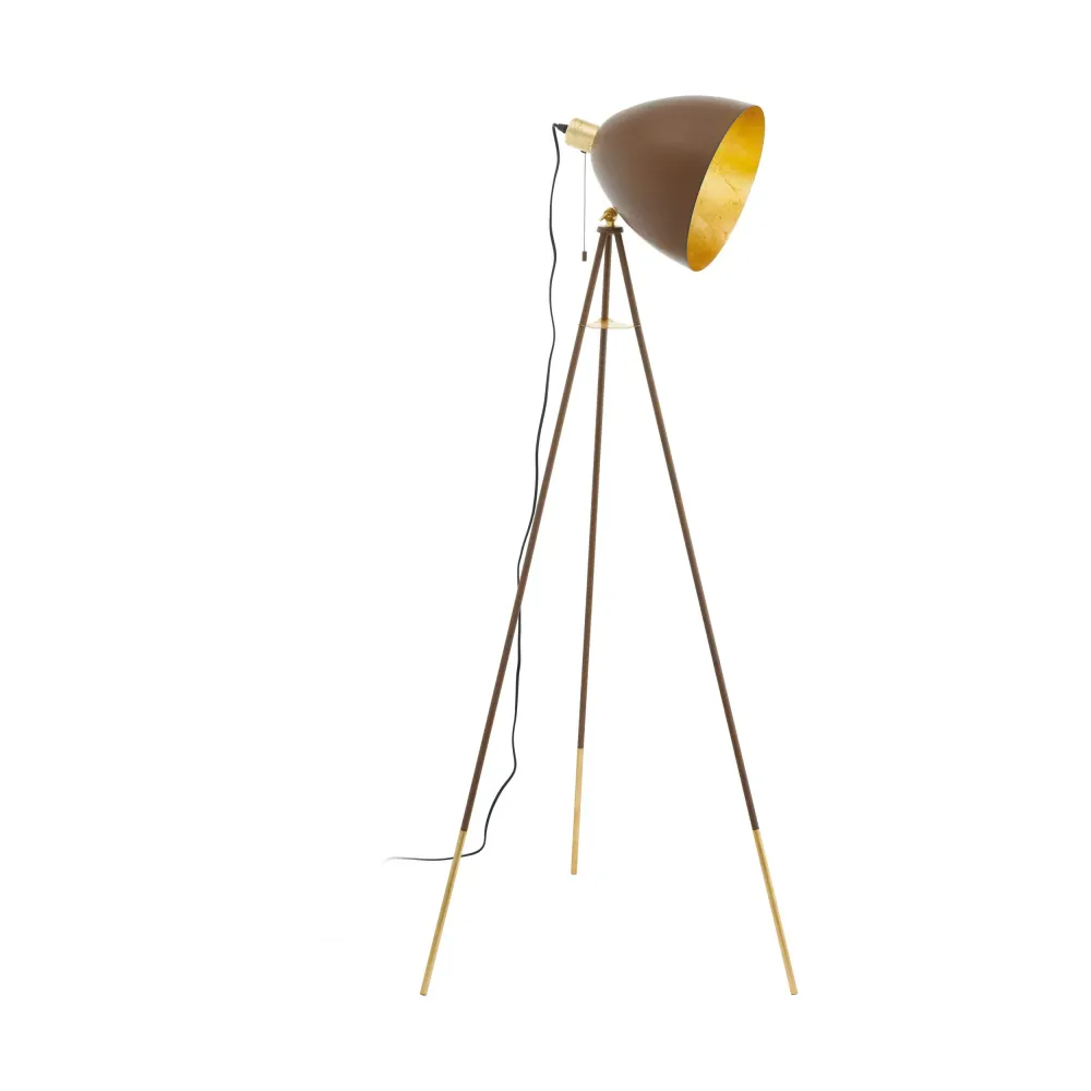 EGLO 49519 Lampe sur pied, Acier, E27, 60 W, Rostfarben, Gold