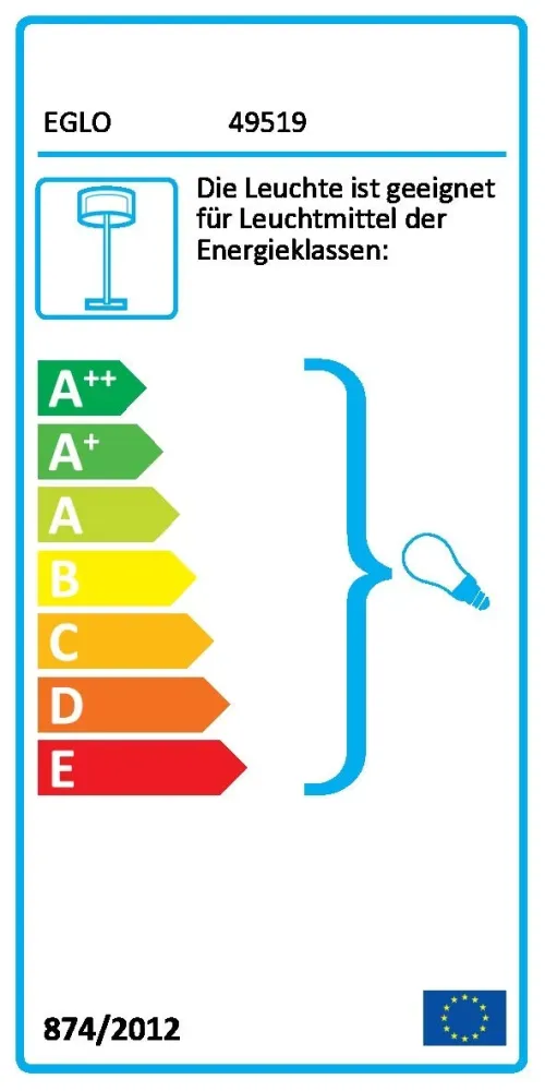 EGLO 49519 Lampe sur pied, Acier, E27, 60 W, Rostfarben, Gold