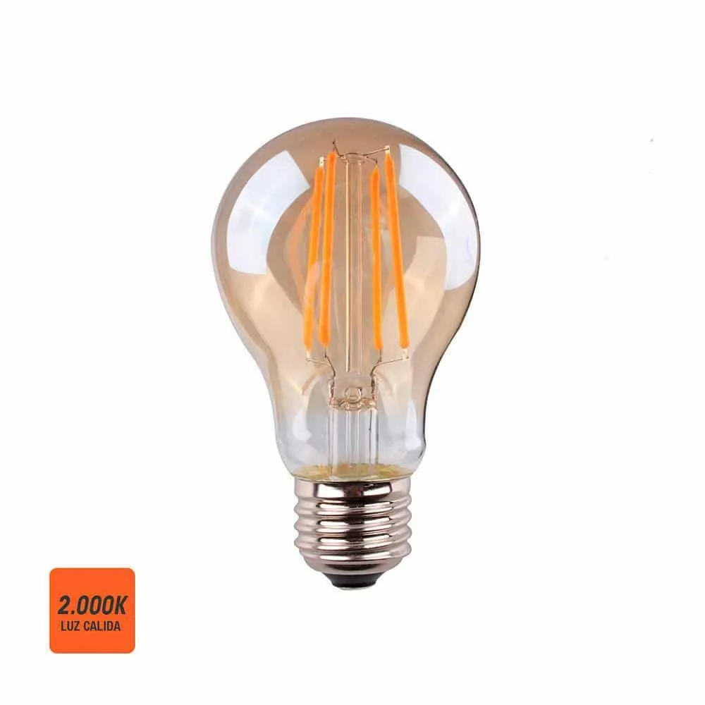 Elektro3 STANDARD VINTAGE GLASS LED FILAMENT BULB E27 6W 500 LM 2000K WARM LIGHT EDM
