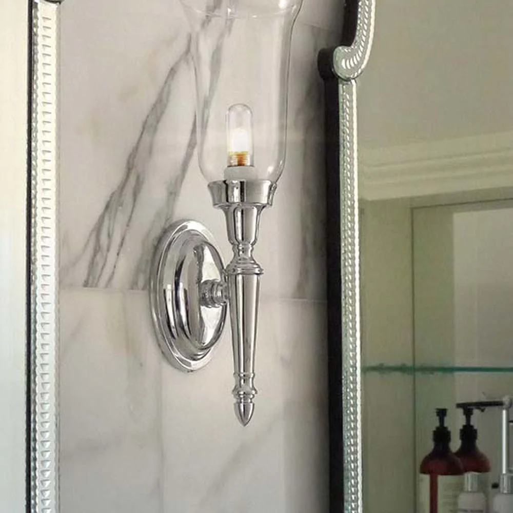 Applique murale Elstead Lighting (BATH-DRYDEN2-PN) Dryden aluminium, verre G9