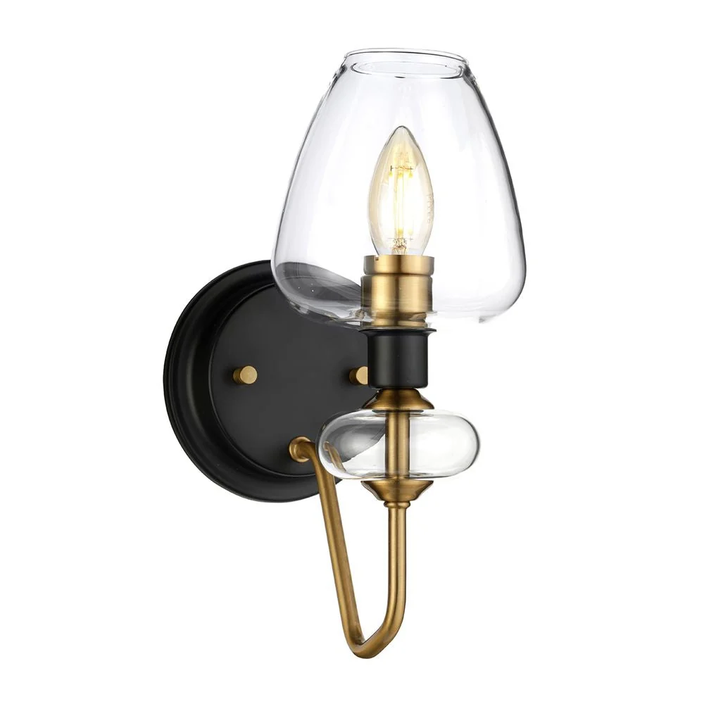 Applique murale Elstead Lighting (DL-ARMAND1-AB) Armand en acier, verre transparent E14