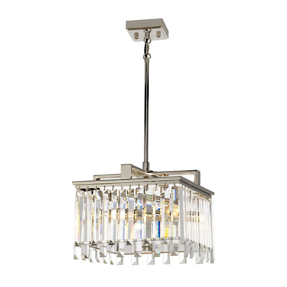 Lustre Elstead Lighting (ARIES-4P-S) Aries acier + cristal E14 4L