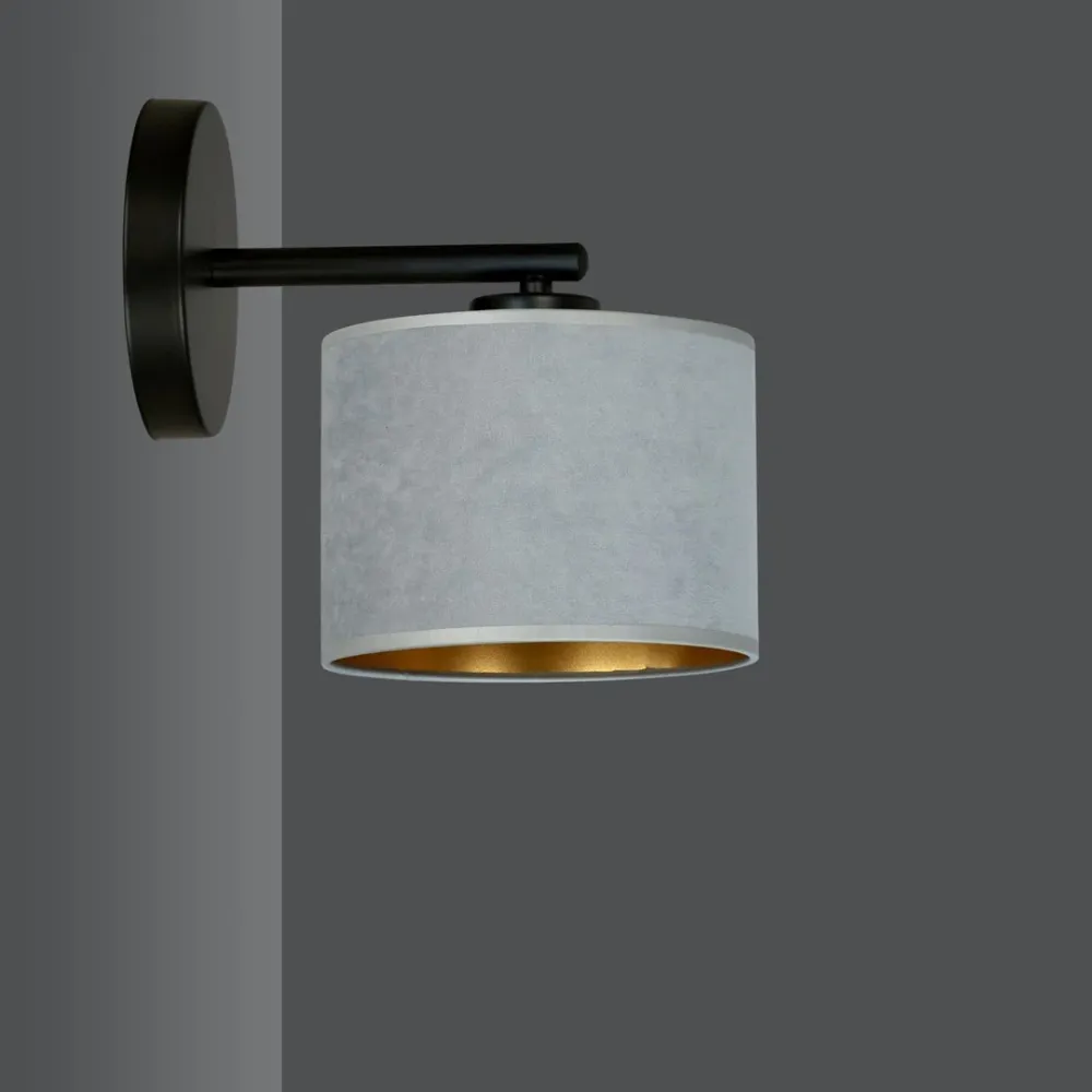 Applique murale HILDE 1L, D20 noir, E27 Emibig