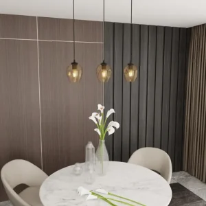 Lampe à suspension ISTAR 3L, D14 noire, E27 Emibig