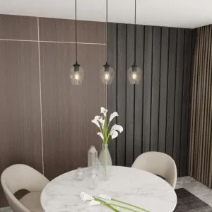 Lampe à suspension ISTAR 3L, D14 noire, E27 Emibig