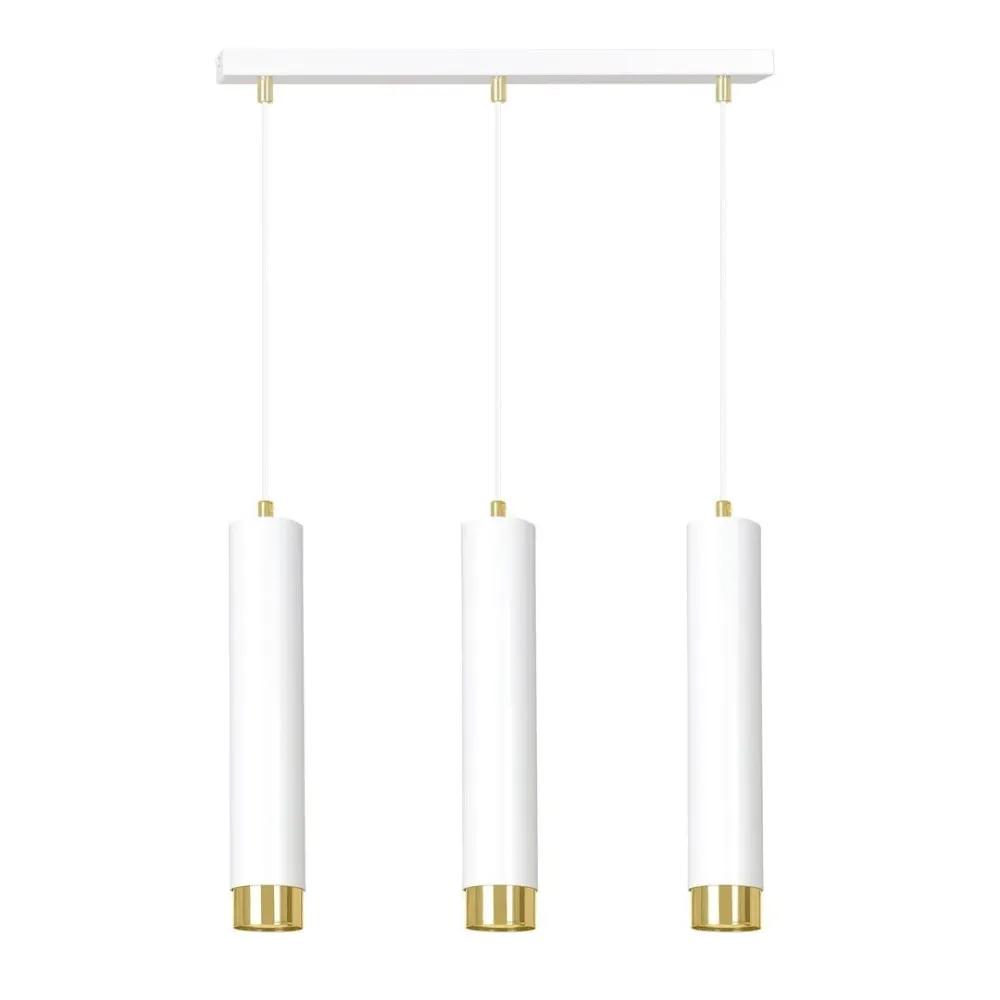 Lampe à suspension linéaire KIBO 3L, blanche, GU10 Emibig