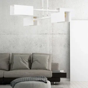 Lampe à suspension TOLOS 4L, blanche, E27 Emibig