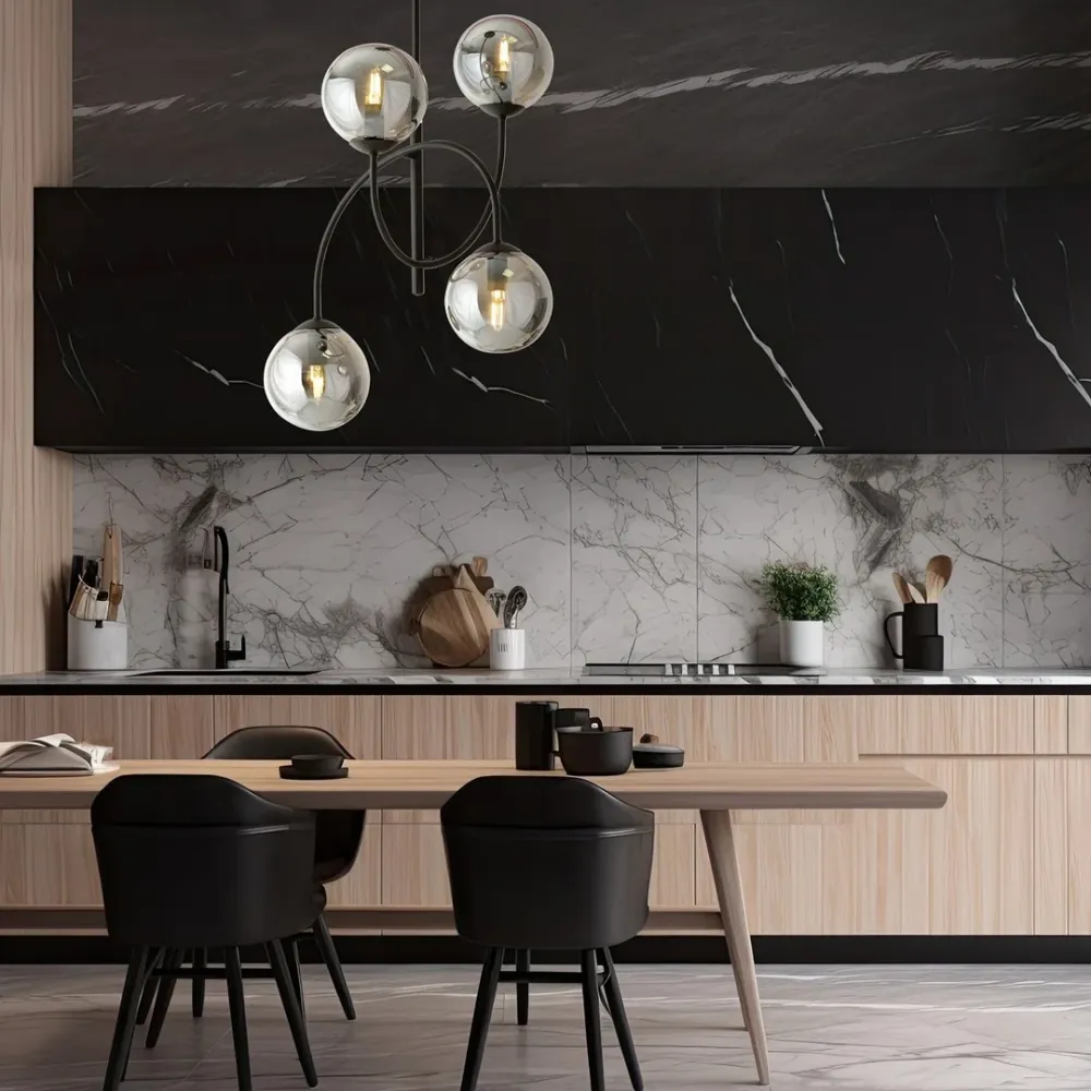 Lustre Emibig ARCHI 4L, D 40cm, verre fumé transparent, E14