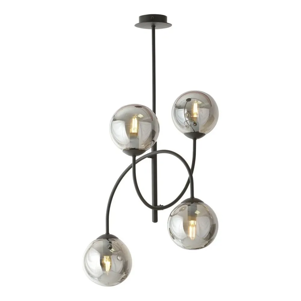 Lustre Emibig ARCHI 4L, D 40cm, verre fumé transparent, E14