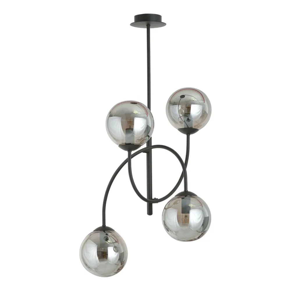 Lustre Emibig ARCHI 4L, D 40cm, verre fumé transparent, E14