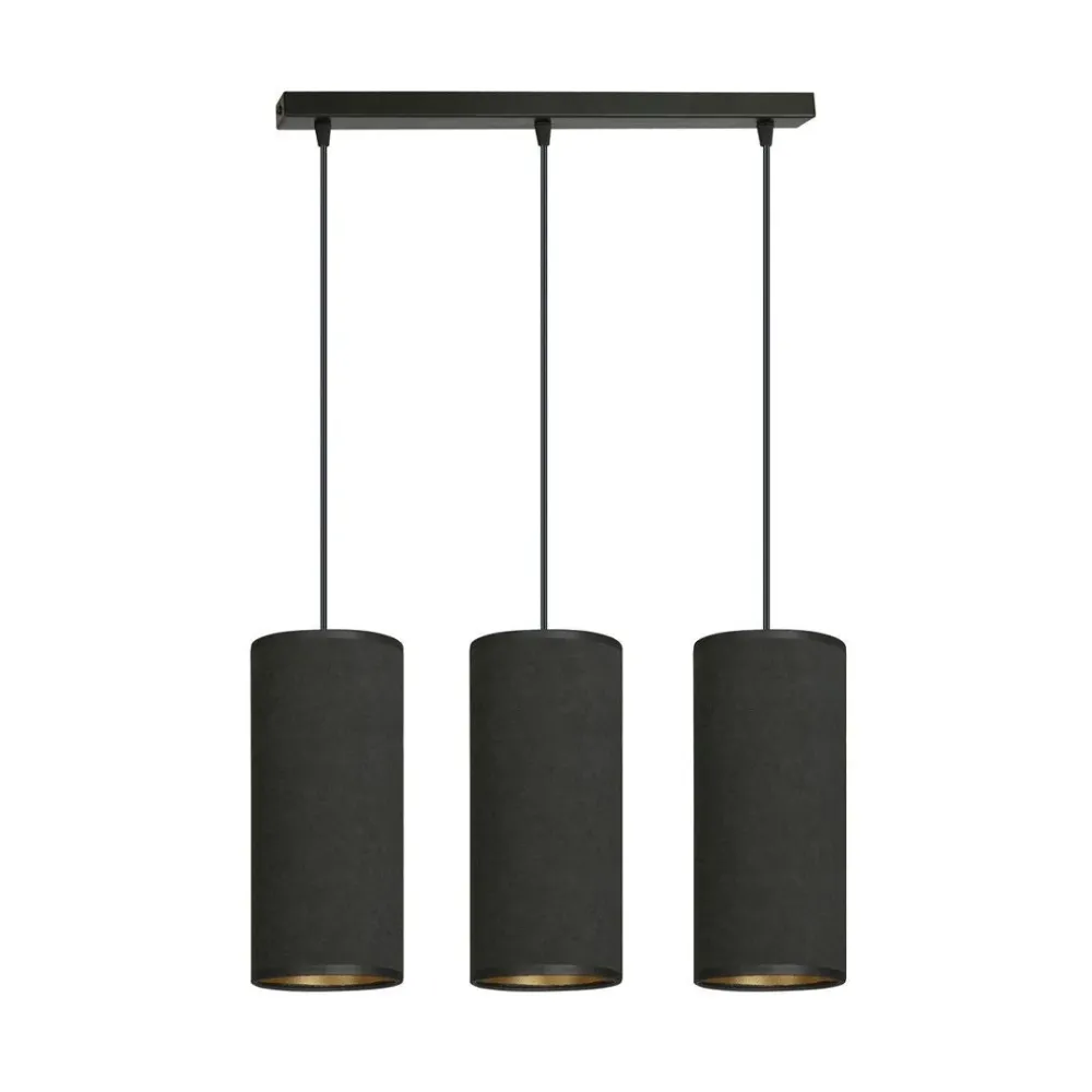Suspension BENTE 3L, D10 noir, E14 Emibig