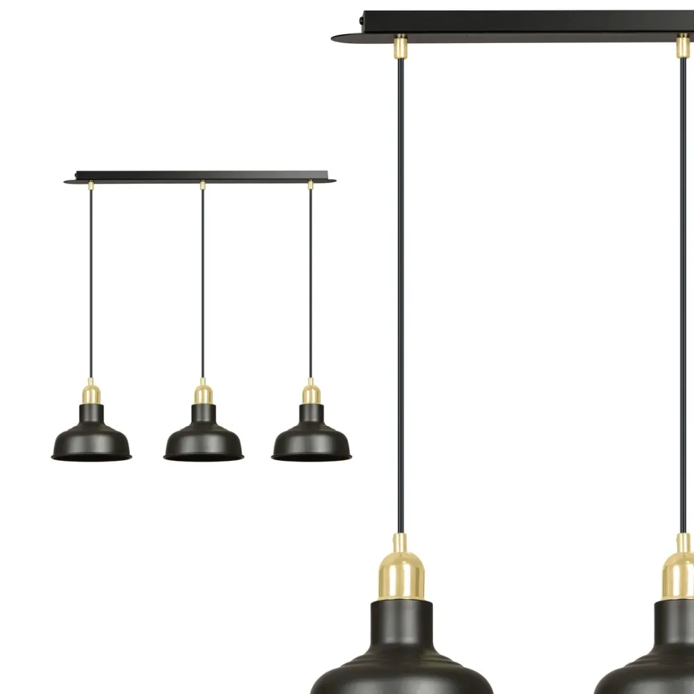 Suspension IBOR 3L, noire, E27 Emibig
