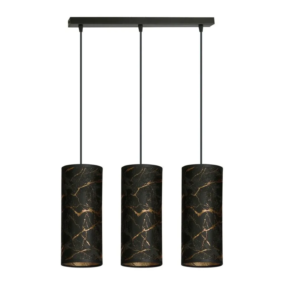 Suspension KARLI 3L, D10 noir, E14 Emibig