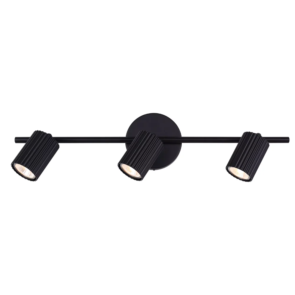 Ensemble de luminaire sur rail commercial canarm rexton noir triple lumières gu10 de 50 w