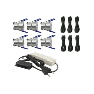 Ensemble de véranda complet | Deluxe 1 | Éclairage de véranda 12V | Branchez et jouez | 6 taches encastrées dimmables