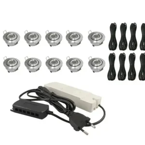 Ensemble de véranda complet | Deluxe 3 | Éclairage de véranda 12V | Branchez et jouez | 12 points encastrés dimmables régl...
