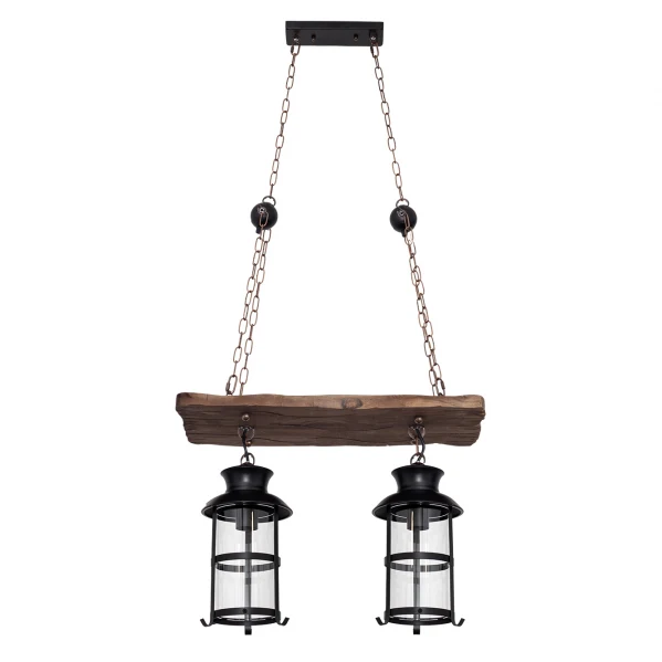 Fabrilamp plafonnier Cortijo marron madera E27