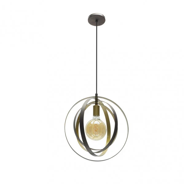 Fabrilamp suspension Encaje métal marron E27