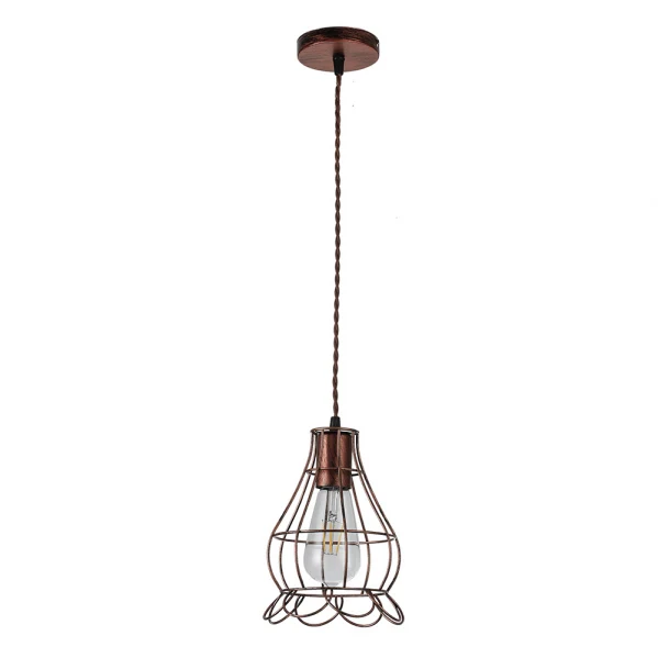 Fabrilamp suspension Herraje rustique en métal marron E27