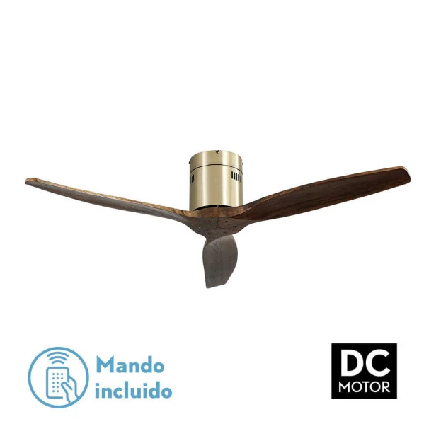 Fabrilamp ventilateur de plafond Aguilon cuir métal