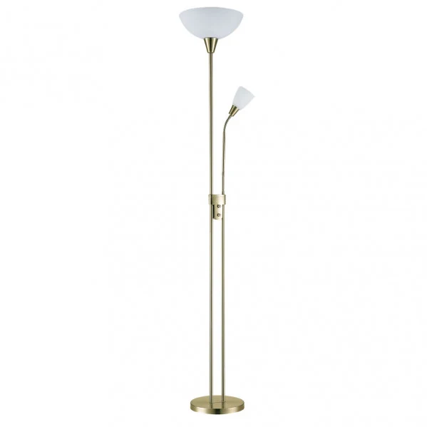 Lampadaire Fabrilamp Deneb en cuir et métal E27