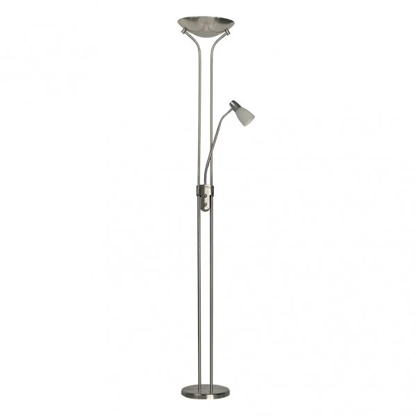 Lampadaire Fabrilamp Ross en métal nickelé E27