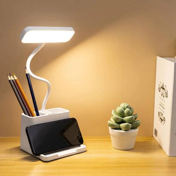 Lampe de table à bras articulé Fabrilamp Genio blanc ABS Oui