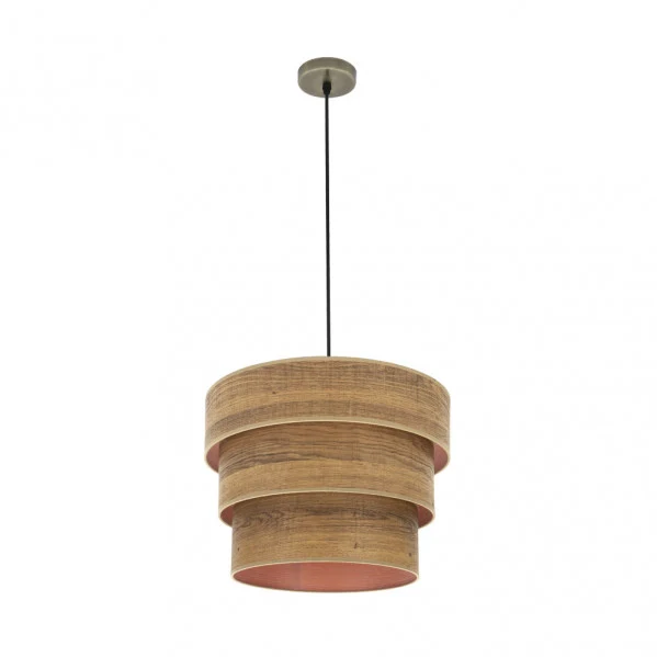 Suspension Fabrilamp Smile en cuir E27