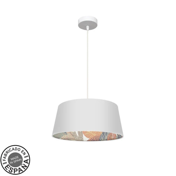 Suspension Fabrilamp Tunez en métal blanc E27