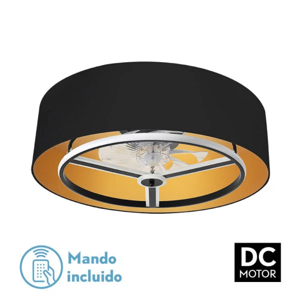 Ventilateur de plafond Fabrilamp Anuska en métal noir