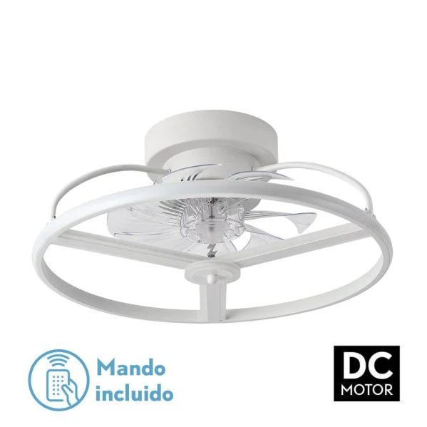 Ventilateur de plafond Fabrilamp Bora en métal blanc