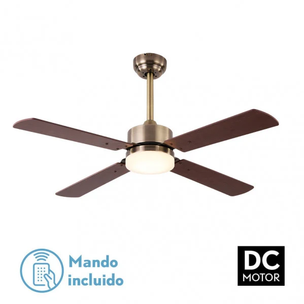Ventilateur de plafond Fabrilamp, cuir et métal Hupe