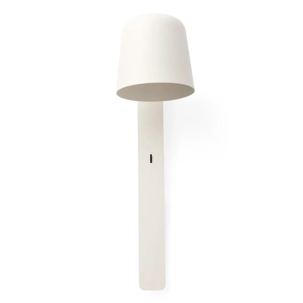 Applique murale d'appoint FARO Barcelona Tila, acier blanc crème, douille E27, hauteur 46 cm Cream