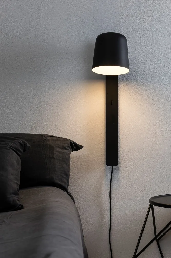 Applique murale d'appoint FARO Barcelona Tila, acier blanc crème, douille E27, hauteur 46 cm Cream