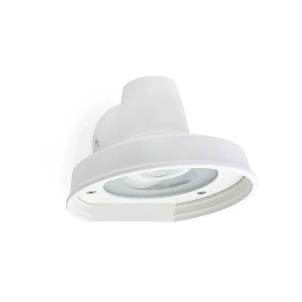 Applique murale extérieure FARO Barcelona Bronx en aluminium blanc GU10 H 9,6 cm