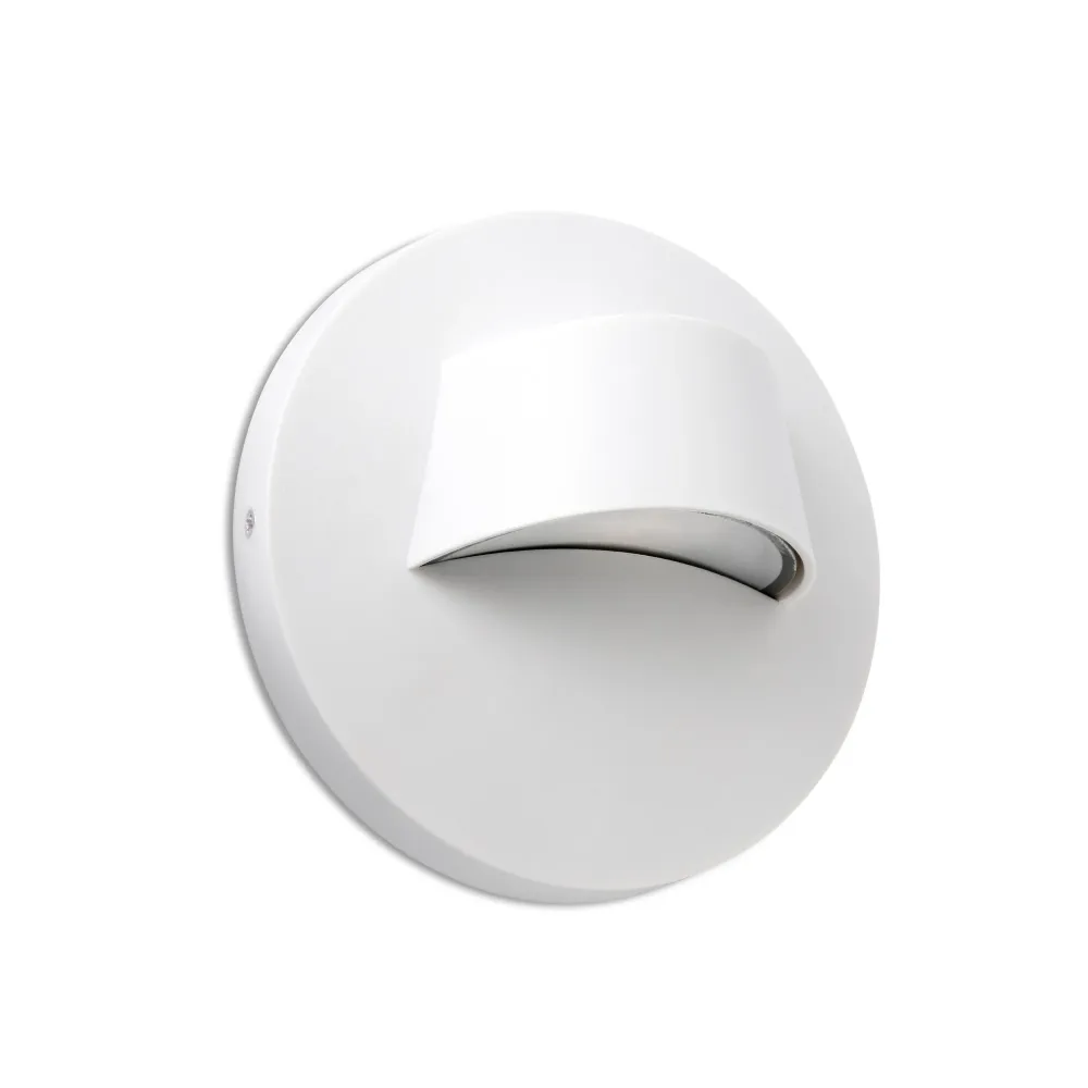 Applique murale extérieure FARO Barcelona Brow en polycarbonate blanc mat, LED, hauteur 12 cm.